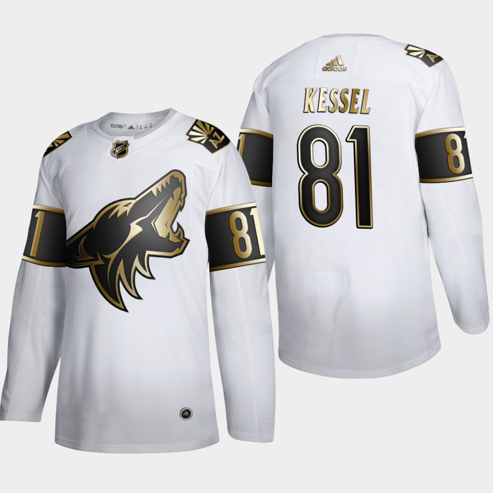 Arizona Coyotes #81 Phil Kessel Men Adidas White Golden Edition Limited Stitched NHL Jersey->arizona coyotes->NHL Jersey